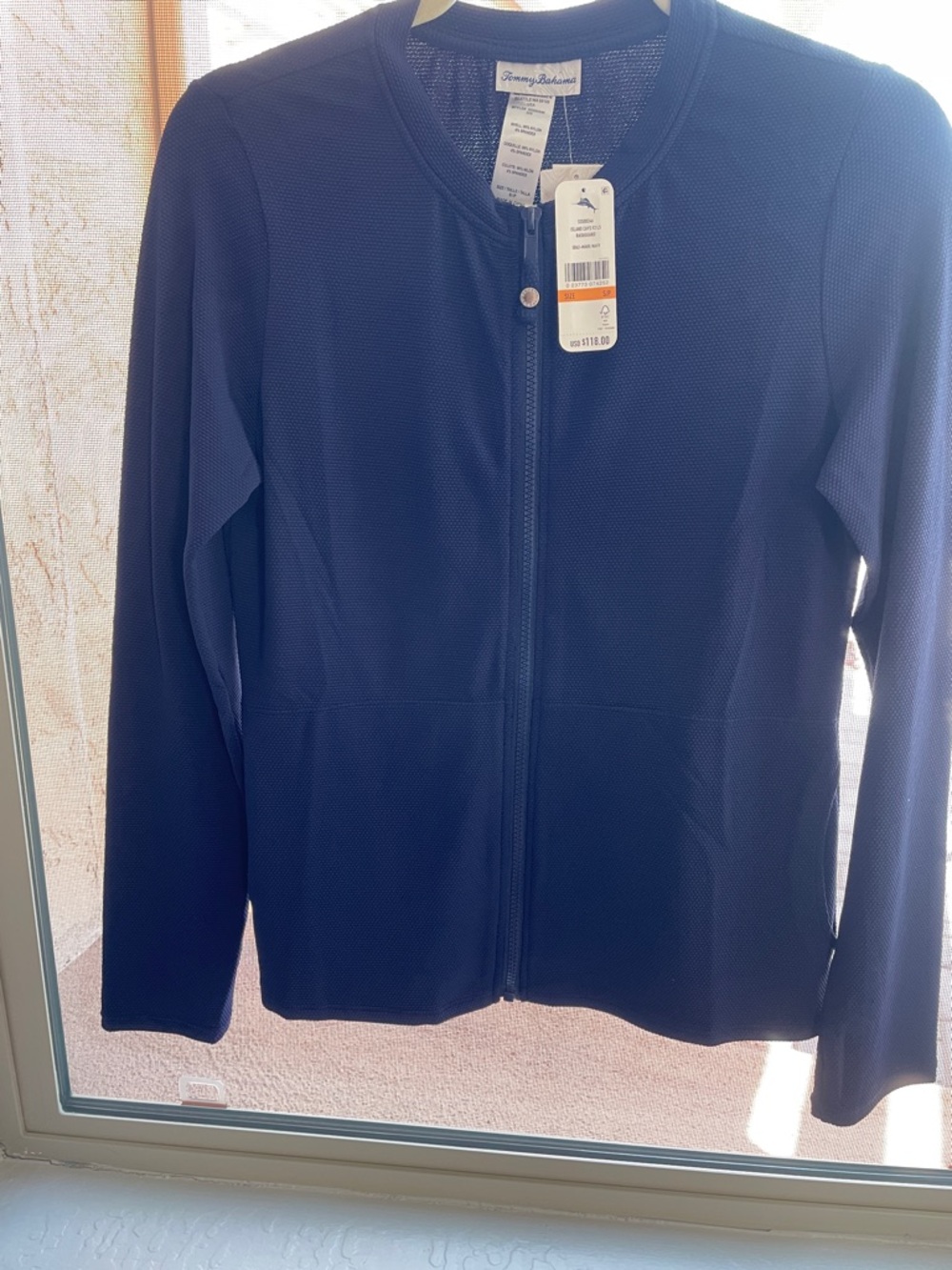 Tommy Bahama small sun protection UPF 50 zip up jacket NWT lightweight